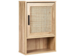 Wyld and Coco Lacasa Light Brown Particle Board Wall-Mounted Bathroom Cabinet 40 X 60 Cm With Braided Rattan Front - thumbnail 3