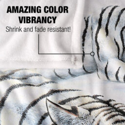 Royce Mcclure Silky White Tiger Supersoft Blanket White/black (152Cm X 127Cm) - thumbnail 4
