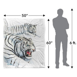 Royce Mcclure Silky White Tiger Supersoft Blanket White/black (152Cm X 127Cm) - thumbnail 5