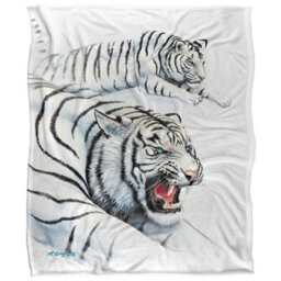 Royce Mcclure Silky White Tiger Supersoft Blanket White/black (152Cm X 127Cm)
