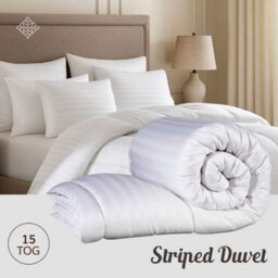 Opulent Home 15 Tog Winter Duvet & Pillow Set Striped Microfibre Extra Warm & Cosy - thumbnail 5