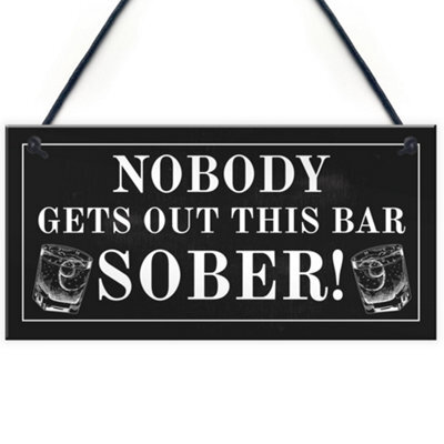 Red Ocean Funny Bar Sign For Home Hanging Garden Pub Plaque Gin Wine Gift - image 1