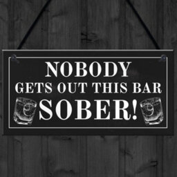 Red Ocean Funny Bar Sign For Home Hanging Garden Pub Plaque Gin Wine Gift - thumbnail 4