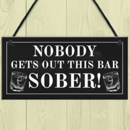 Red Ocean Funny Bar Sign For Home Hanging Garden Pub Plaque Gin Wine Gift - thumbnail 2