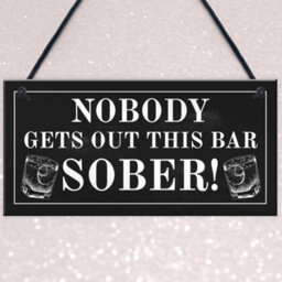Red Ocean Funny Bar Sign For Home Hanging Garden Pub Plaque Gin Wine Gift - thumbnail 3