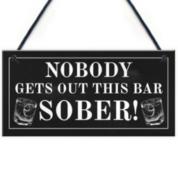 Red Ocean Funny Bar Sign For Home Hanging Garden Pub Plaque Gin Wine Gift - thumbnail 1