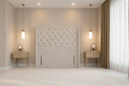 "Nexus Windsor Plush Divan, Cream, 54"" Winged Hb, 2 Drawers Foot-End, Open Coil Mattress, King" - thumbnail 9