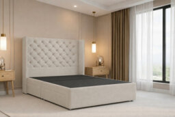 "Nexus Windsor Plush Divan, Cream, 54"" Winged Hb, 2 Drawers Foot-End, Open Coil Mattress, King" - thumbnail 5