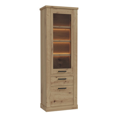 Furniture To Go Corona Narrow Display Cabinet In Artisan Oak - image 1