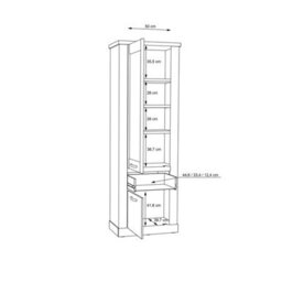 Furniture To Go Corona Narrow Display Cabinet In Artisan Oak - thumbnail 9