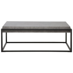 Beliani Grey Concrete Effect Coffee Table With Black Metal Frame, 115 X 64 Cm - thumbnail 5