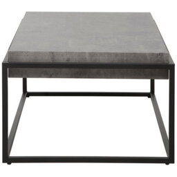 Beliani Grey Concrete Effect Coffee Table With Black Metal Frame, 115 X 64 Cm - thumbnail 1
