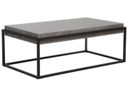 Beliani Grey Concrete Effect Coffee Table With Black Metal Frame, 115 X 64 Cm - thumbnail 3