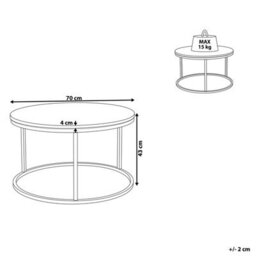 Beliani  Coffee Table Coral Rose Gold - thumbnail 3