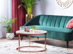 Beliani  Coffee Table Coral Rose Gold - thumbnail 2