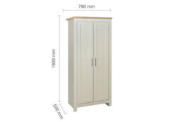 Cream Wooden 4 Piece Furniture Set Wardrobe Chest Of Drawers Bedsides Birlea Highgate - thumbnail 9
