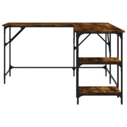 Berkfield Desk Smoked Oak 139X139X75 Cm Engineered Wood - thumbnail 5