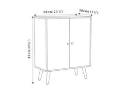 Urbn-Living Oak 2-Tier 2-Door Wooden Cabinet With Legs - thumbnail 4