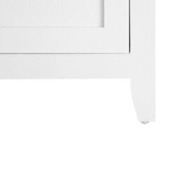 Beliani Retro Two-Tone Nightstand, White Base With Warm Brown Top, Mdf Bedside Table 40X30X55 Cm - thumbnail 8