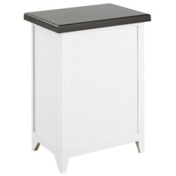 Beliani Retro Two-Tone Nightstand, White Base With Warm Brown Top, Mdf Bedside Table 40X30X55 Cm - thumbnail 5