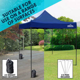 Dellonda Premium 2X2M Pop-Up Gazebo & Side Walls With Carry Bag, Stakes & Weight Bags - thumbnail 2