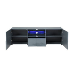 Furniture in Fashion Aspen High Gloss Tv Sideboard In Grey With Led Lights - thumbnail 4