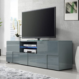 Furniture in Fashion Aspen High Gloss Tv Sideboard In Grey With Led Lights - thumbnail 1