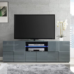 Furniture in Fashion Aspen High Gloss Tv Sideboard In Grey With Led Lights - thumbnail 2