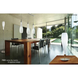 Luminosa Lighting Luminosa Neo Table Lamp 1 Light E27, Satin Nickel/frosted White Glass - thumbnail 3
