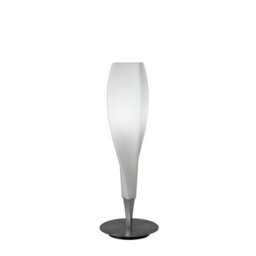 Luminosa Lighting Luminosa Neo Table Lamp 1 Light E27, Satin Nickel/frosted White Glass