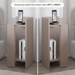 Decortie Elos Modern Narrow Right Module Bedside Table Nightstand 25Cm Drop-Door Storage Mocha Grey - thumbnail 9