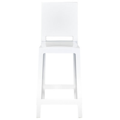 Wyld And Coco Novabrand Set Of 2 White Polycarbonate Counter Stools 99 Cm - Modern Kitchen Island Chairs - image 1