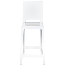 Wyld And Coco Novabrand Set Of 2 White Polycarbonate Counter Stools 99 Cm - Modern Kitchen Island Chairs - thumbnail 1
