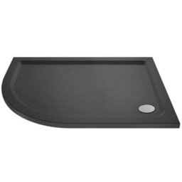 Nuie Slate Grey Offset Quadrant Shower Tray - Slimline 40-45mm, Anti-Slip, Multiple Sizes - thumbnail 2