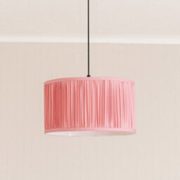Valuelights Jess Blush Pink Fabric Ruched Pleated Large Drum Shade (D)35Cm