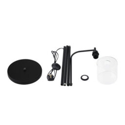 Living And Home Modern Black Stand Floor Lamp Floor Light With Glass Lampshade 165.5Cm - thumbnail 3