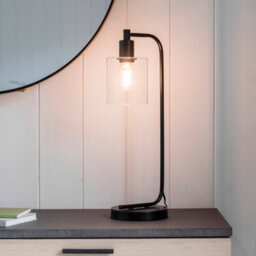 Anson Lighting Newbrook Table Light Finished In Matt Black And Clear Glass - thumbnail 1