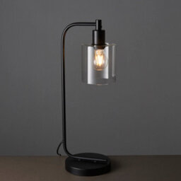 Anson Lighting Newbrook Table Light Finished In Matt Black And Clear Glass - thumbnail 2