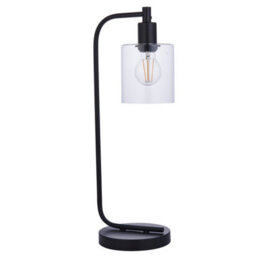 Anson Lighting Newbrook Table Light Finished In Matt Black And Clear Glass - thumbnail 7