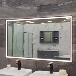 Plum&clay Solstice Black Led Illuminated Backlit Bathroom Mirror (H)700mm (W)1200mm - thumbnail 3