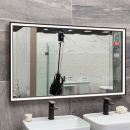 Plum&clay Solstice Black Led Illuminated Backlit Bathroom Mirror (H)700mm (W)1200mm - thumbnail 5
