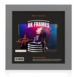"12X12""  Dark Grey Modern Vinyl Record Frame For 12 Inch Lp Album Covers - Elegant Wall Display - Ak Frames"
