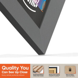 "12X12""  Dark Grey Modern Vinyl Record Frame For 12 Inch Lp Album Covers - Elegant Wall Display - Ak Frames" - thumbnail 3
