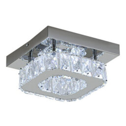 Thehotsale 12W Chorme Finish Square Crystal Ceiling Light Cool White Light - thumbnail 4