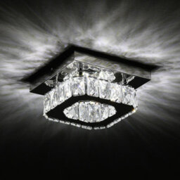 Thehotsale 12W Chorme Finish Square Crystal Ceiling Light Cool White Light - thumbnail 5