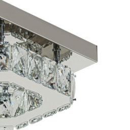 Thehotsale 12W Chorme Finish Square Crystal Ceiling Light Cool White Light - thumbnail 6