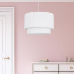First Choice Lighting White 2 Tier Ceiling Lamp Shade - thumbnail 3