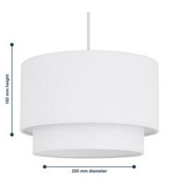 First Choice Lighting White 2 Tier Ceiling Lamp Shade - thumbnail 4