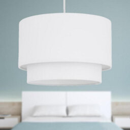 First Choice Lighting White 2 Tier Ceiling Lamp Shade - thumbnail 6