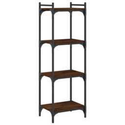 Berkfield Industrial Bookcase 4-Tier Brown Oak 40X30X120 Cm Engineered Wood